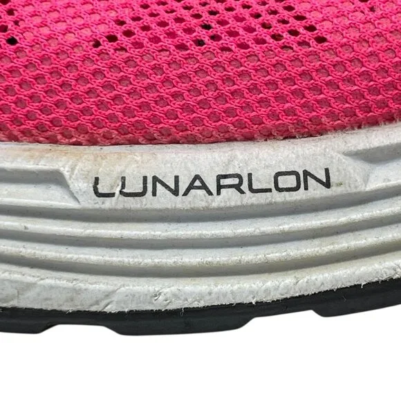 Nike Womens 11 Lunarlon Running Shoes Hot Pink Breathable Mesh Athletic Sneakers - Picture 5 of 16